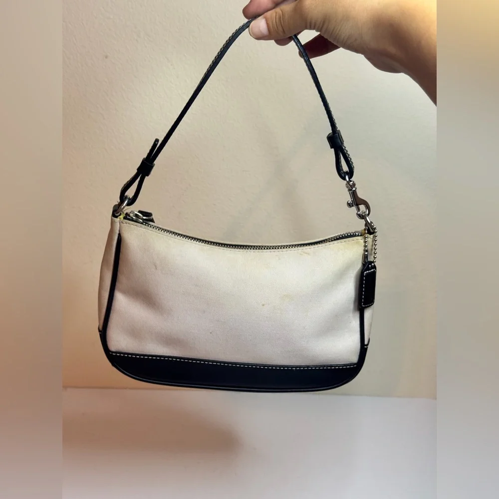 Coach Y2K Hampton Demi Mini Hand Bag Shoulder Bag Canvas/Leather - Picture 1 of 13